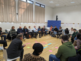 Zoom sur un brainstorming collectif d'une vingtaine de personnes